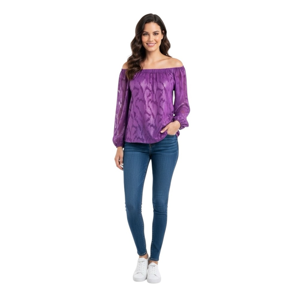 Stitch Fix: Mason & Belle. Chic Plum Blouse with Paisley print - Picture 3 of 11